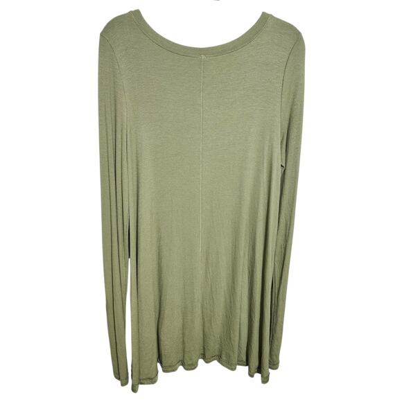 Free People January Ribbed Scoop-Neck T-Shirt Tunic Moss Green Size M - Picture 5 of 8